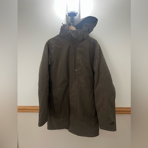The North Face Windstopper Olive Green Soft Shell Thermal Jacket Size Medium - Picture 1 of 9
